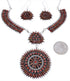 Southwest Jewelry Red Oyster Shell Link Necklace Earrings Set PX35830